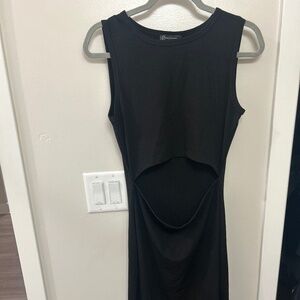 Black midi cutout dress